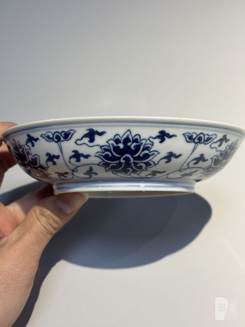    清光绪 青花缠枝莲纹盘 - 图5